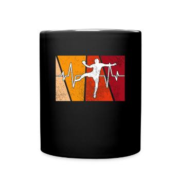 Handball Retro Heartbeat - Full Colour Mug - black - Front