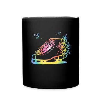 Eis Skating -Skater Eisschild Skate Girl - Tasse einfarbig - Schwarz - Vorne