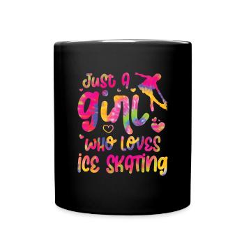 Eis Skating -Skater Eisschild Skate Girl - Tasse einfarbig - Schwarz - Vorne