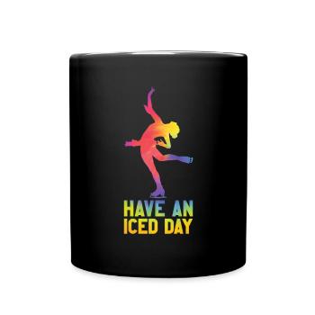 Eis Skating -Skater Eisschild Skate Girl - Tasse einfarbig - Schwarz - Vorne