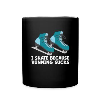 Eis Skating -Skater Eisschild Skate Girl - Tasse einfarbig - Schwarz - Vorne