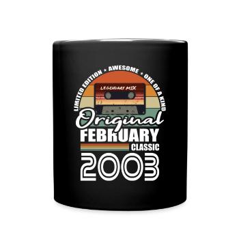 20e anniversaire Né en février 2003 Original 2003 - Mug uni - noir - Devant