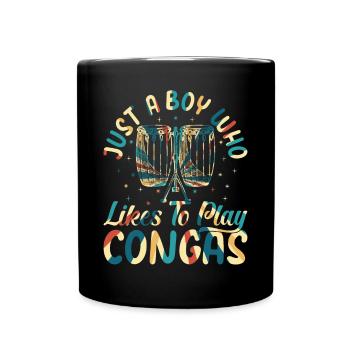 Conga Player Boys - Juste un garçon qui aime jouer C - Mug uni - noir - Devant