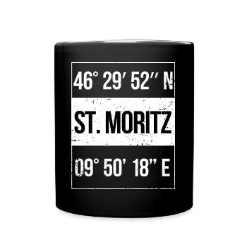 Coordonnées Sankt Moritz Suisse - Mug uni - noir - Devant