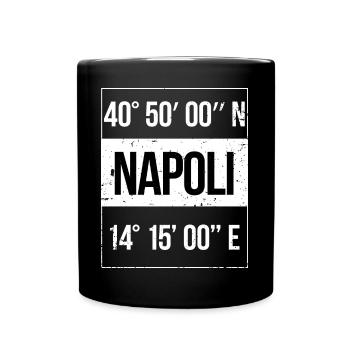 Koordinaten Napoli Neapel Italien - Tasse einfarbig - Schwarz - Vorne