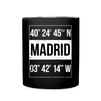Koordinaten Madrid Spanien - Tasse einfarbig - Schwarz - Vorne