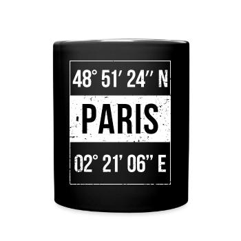 Paris Coordinates - Full Colour Mug - black - Front