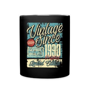1990 Birthday vintage Retro Legend - Full Colour Mug - black - Front