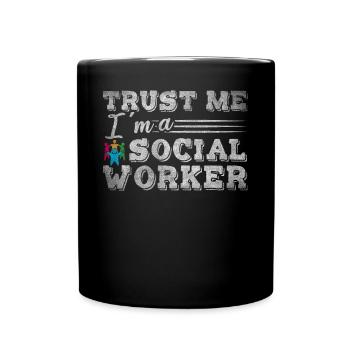 Croyez-moi, je suis un travailleur social drôle Sozialarbeiter - Mug uni - noir - Devant