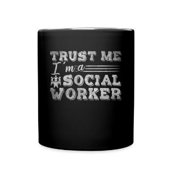 Croyez-moi, je suis un travailleur social drôle Sozialarbeiter - Mug uni - noir - Devant