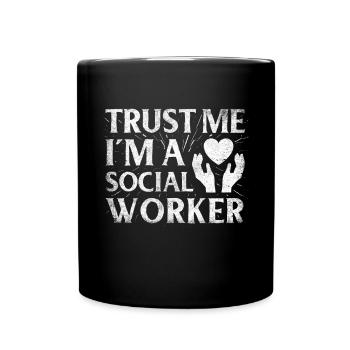 Croyez-moi, je suis un travailleur social drôle Sozialarbeiter - Mug uni - noir - Devant