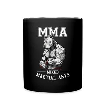 MMA Pitbull - Mixed Martial Arts Hund - Tasse einfarbig - Schwarz - Vorne