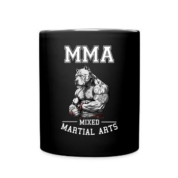 Hund MMA Kämpfer - Käfig Kämpfer Free Fighting - Tasse einfarbig - Schwarz - Vorne