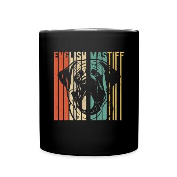 Mastiff Hund Old English Mastiff - Tasse einfarbig - Schwarz - Vorne