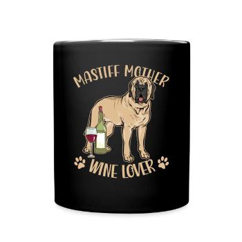 Mastiff Hund Old English Mastiff - Tasse einfarbig - Schwarz - Vorne