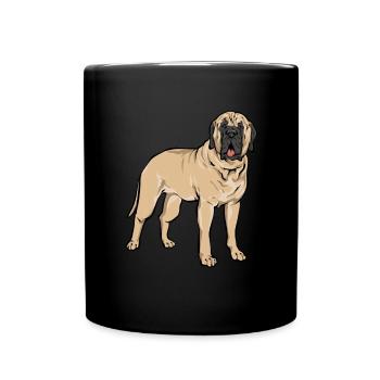 Mastiff Hund Old English Mastiff - Tasse einfarbig - Schwarz - Vorne
