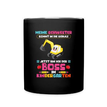 Ma sœur vient à l’école Maintenant je suis la patronne - Mug uni - noir - Devant
