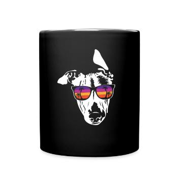 Whippet - Tasse einfarbig - Schwarz - Vorne