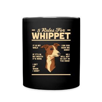 Whippet - Tasse einfarbig - Schwarz - Vorne