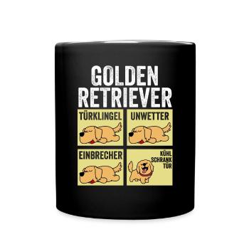 Hund Golden Retriever - Tasse einfarbig - Schwarz - Vorne