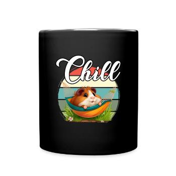 Meerschweinchen Chill Entspannen Chillen Relaxen - Tasse einfarbig - Schwarz - Vorne
