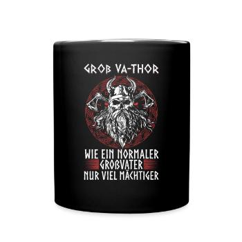 Groß Vathor - Vatertag Vatertagsgeschenk Wikinger - Tasse einfarbig - Schwarz - Vorne