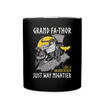 Groß Vathor - Vatertag Vatertagsgeschenk Wikinger - Tasse einfarbig - Schwarz - Vorne