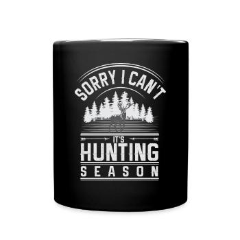 Jagen Jagdspruch & Jäger Geschenkidee - Tasse einfarbig - Schwarz - Vorne