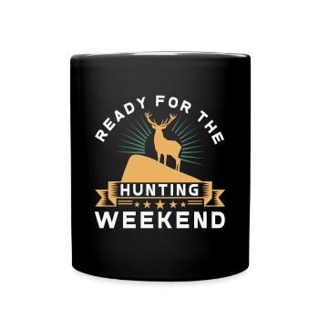 Jagen Jagdspruch & Jäger Geschenkidee - Tasse einfarbig - Schwarz - Vorne