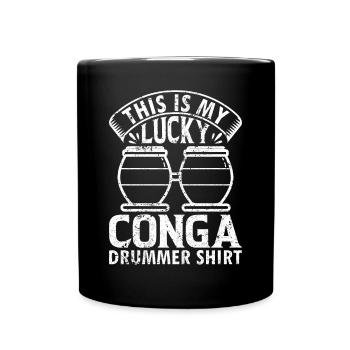 Ceci est ma chemise de batteur Lucky Conga Conga Musicia - Mug uni - noir - Devant