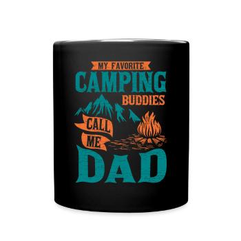 Camping Papa Camper - Tasse einfarbig - Schwarz - Vorne