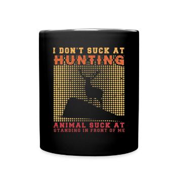 Jagen Jagdspruch & Jäger Geschenkidee - Tasse einfarbig - Schwarz - Vorne