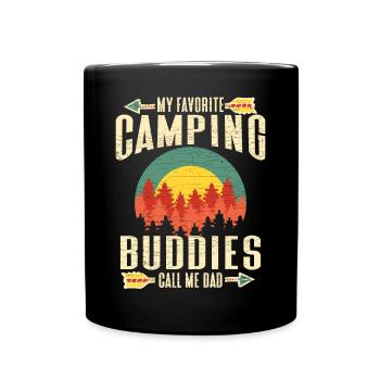Camper Camping Papa - Tasse einfarbig - Schwarz - Vorne