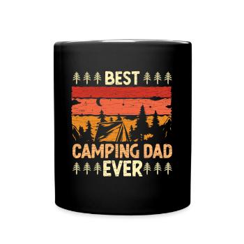 Camping Camper Papa - Tasse einfarbig - Schwarz - Vorne