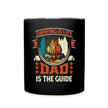 Camping Dad Camper Papa - Tasse einfarbig - Schwarz - Vorne
