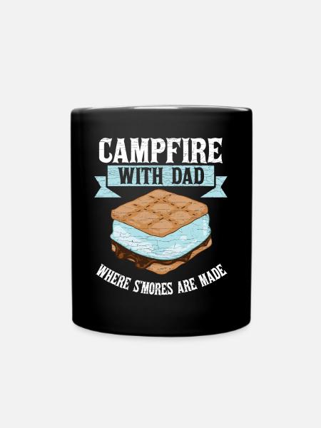 Camping Lagerfeuer Papa - Tasse einfarbig - Schwarz