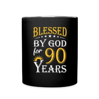Vintage par Dieu depuis 90 ans Joyeux 90e anniversaire - Mug uni - noir - Devant