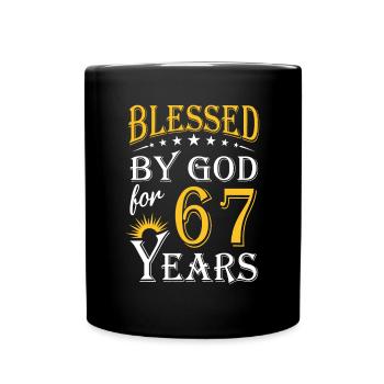 Vintage von Gott seit 67 Jahren Alles Gute zum 67. Geburtstag T- - Tasse einfarbig - Schwarz - Vorne