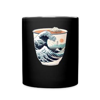 Kanagawa Wave - Reiten Sie auf den Gezeiten der - Tasse einfarbig - Schwarz - Vorne
