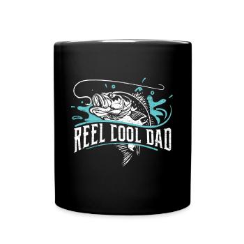 Fischen Angeln Papa Geschenk - Tasse einfarbig - Schwarz - Vorne