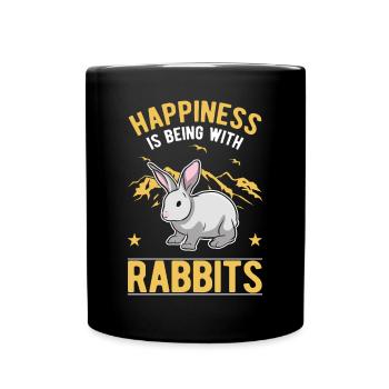 Kaninchen Glück Häschen Hase Kaninchen - Tasse einfarbig - Schwarz - Vorne