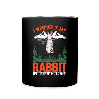 Rabbit Rabbit Rabbit - Full Colour Mug - black - Front