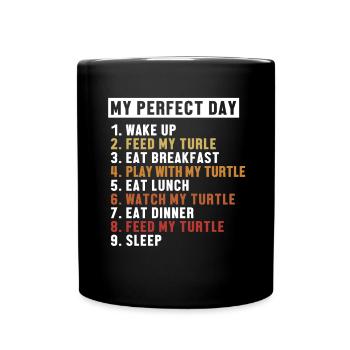 Turtle Perfect Day Aquatic Turtle Turtle - Full Colour Mug - black - Front