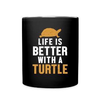 La vie est meilleure avec une tortue tortue - Mug uni - noir - Devant