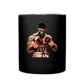Black Cage Fighter Entfessle deine Bestie mit MMA - Tasse einfarbig - Schwarz - Vorne