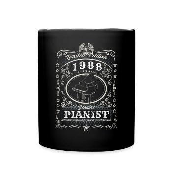 Vintage 1988 Pianist Geburtstag Geschenk Hobby - Tasse einfarbig - Schwarz - Vorne