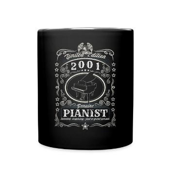 Vintage 2001 Pianist Geburtstag Geschenk Hobby - Tasse einfarbig - Schwarz - Vorne