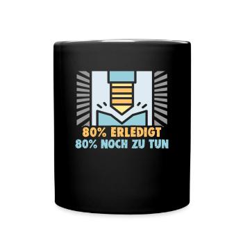 Für Zerspanungsmechaniker CNC Dreher und Fräser - Tasse einfarbig - Schwarz - Vorne