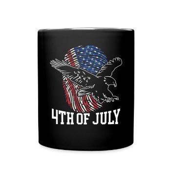 Amérique patriotique États-Unis Drapeau 4 juillet Américain - Mug uni - noir - Devant