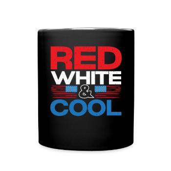 Rouge Blanc Et Cool Amérique USA Flag 4 Juillet - Mug uni - noir - Devant